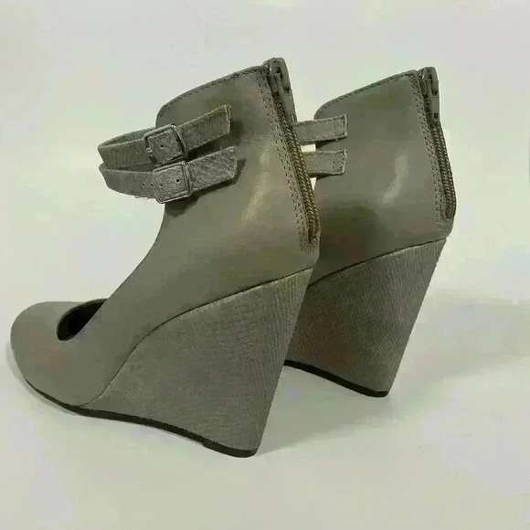 Saychelles Heritage Ankle Strap High heel wedge Gray Women size 8.5 - Picture 6 of 8